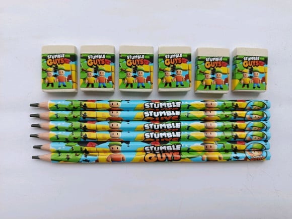 Kit Lápis com Borracha Stumble Guys