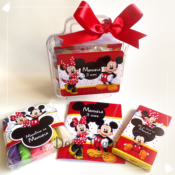 Maletinha Acrílica com Kit Arte - Minnie e Mickey