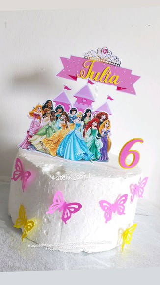 Topo de Bolo Princesas Disney