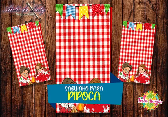 Saquinho para Pipoca - Festa Junina