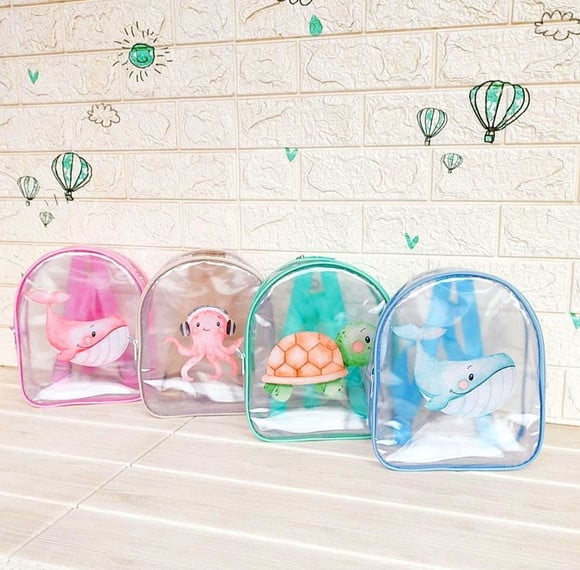Mochila Fundo do Mar Transparente 20x25