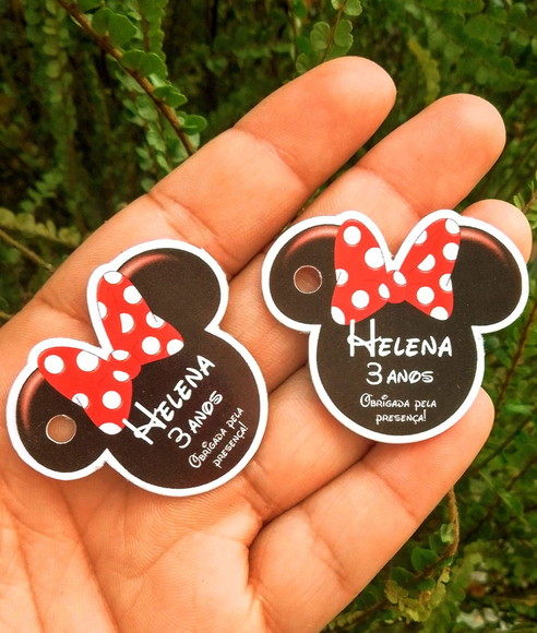 Tag Personalizada Minnie Vermelha