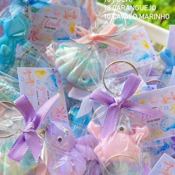 Kit Fundo do Mar Luxo - Chaveiros com 75 Unidades