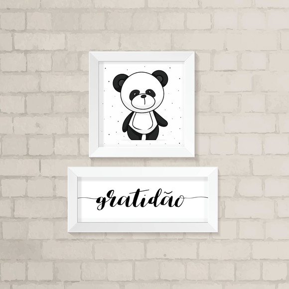 Kit de Quadros - Panda Gratidão