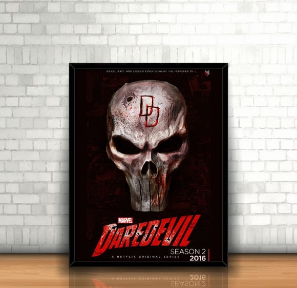 Quadro Demolidor & Justiceiro / 20x30cm / com Vidro