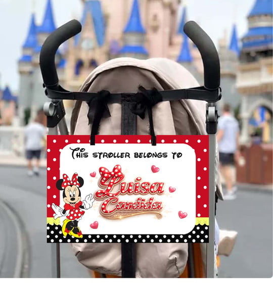 Placa de Identificação para Carrinho de Bebê-turma do Mickey