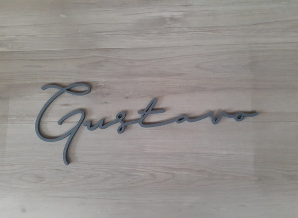 Nome de Parede Personalizado em mdf Linha Ty- Gustavo -22 cm