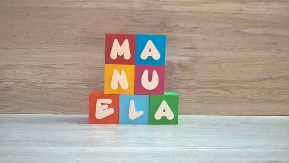 Nomes em Cubos - Mod. Infantil - 6 x 6 x 6 cm - 7 Letras