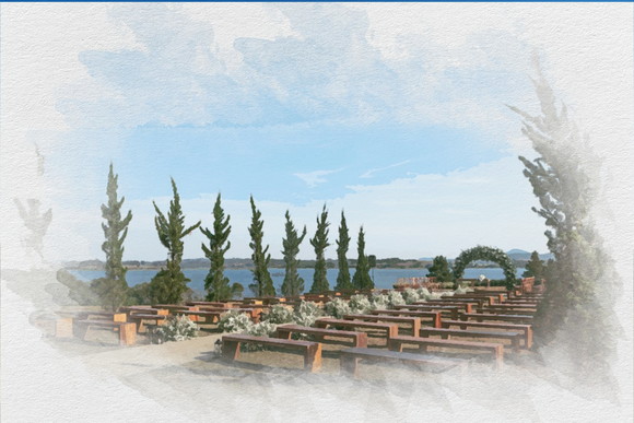 Aquarela Digital para Casamento Chez Bisutti Lake Paradise