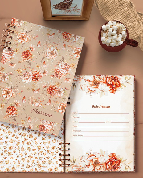 Arquivo Agenda Permanente 2 Dias Por Página Floral Boho