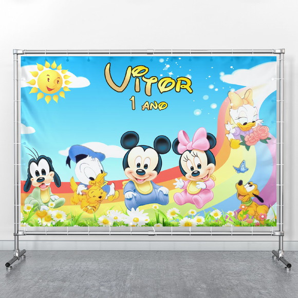 Mickey Baby Painel de festa 100x65cm