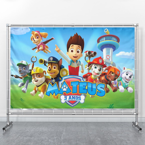 Painel de Festa Patrulha Canina 160x100cm