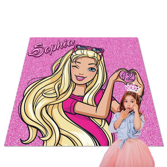 Tapete Barbie Personalizado Festa Decoração 2x2mt