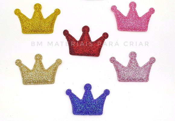 Kit aplique coroa glitter - 20 unidades sortidas