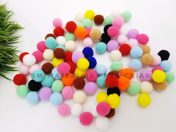 Pompom Colorido 10 mm - 10 Gramas