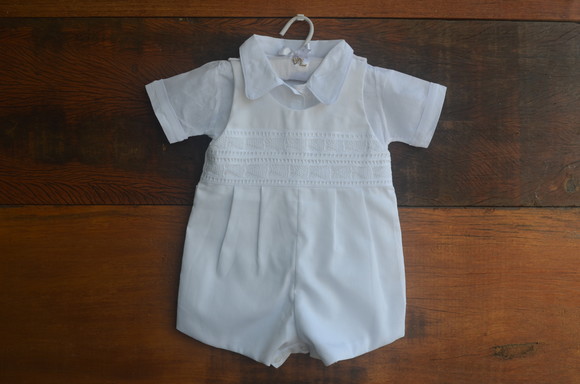 Batizado Menino Macacao Camisa Renda Renascenca