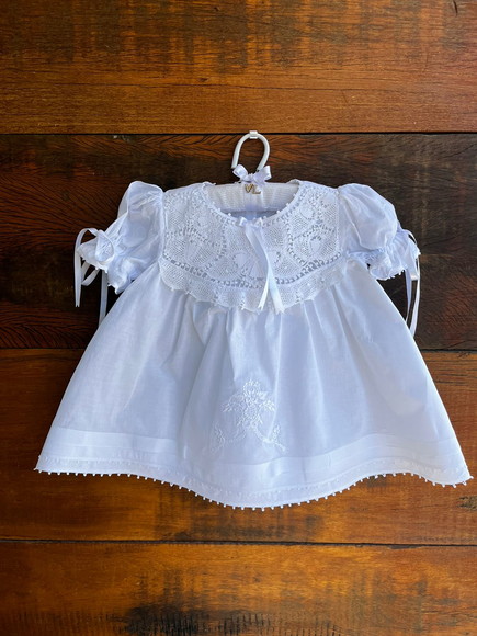 Vestido Bordado Renda Renascença Curto c Calcinha