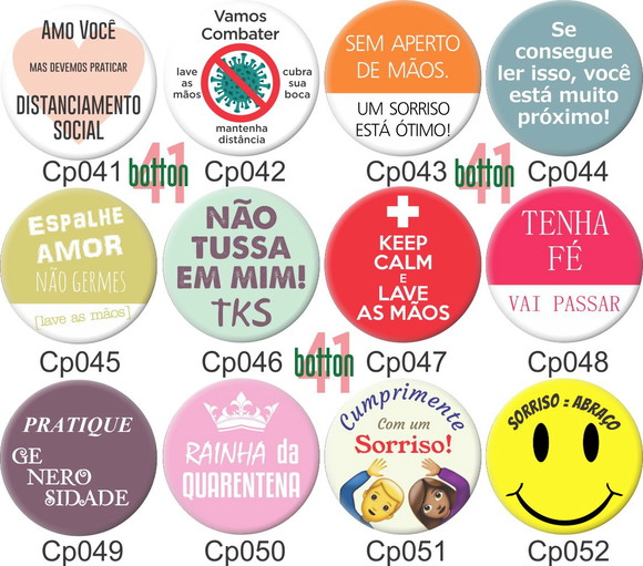 20 Bottons 4,5cm Personalizados com a Arte do Cliente
