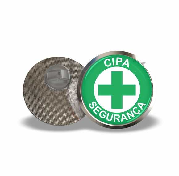 Pin Boton Broche Cipa Segurança Resinado (25mm) - 10 Uni