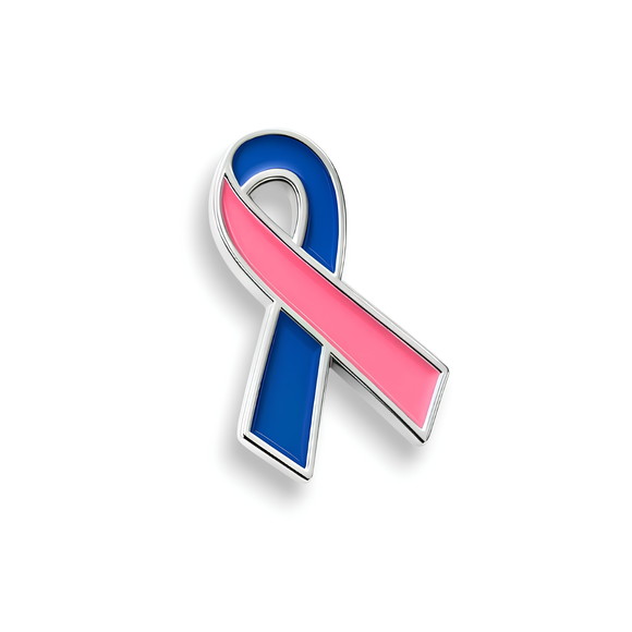 Pin Broche Laço Outubro Rosa e Novembro Azul - 10 Uni