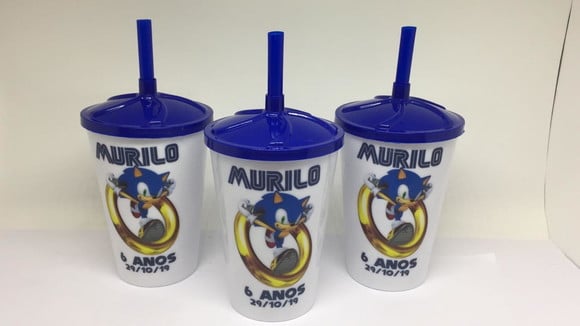 Copo Twister 500ml Personalizado C/tampa Sonic