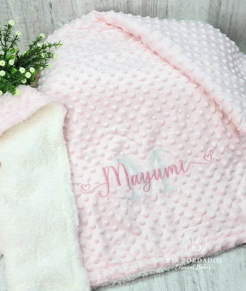Cobertor Sherpa Personalizado Nome Sopreposto