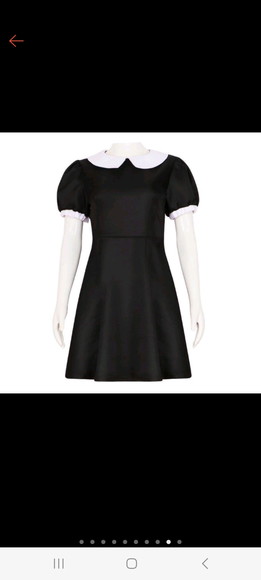 Vestido Fantasia Wandinha + Meia Listrada 6,8,10 e 12