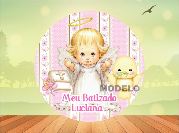 Adesivo Latinha Batizado Menina