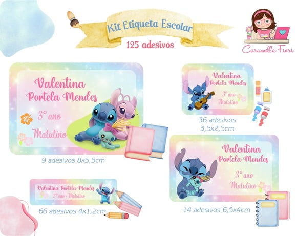 Etiqueta Escolar Stitch