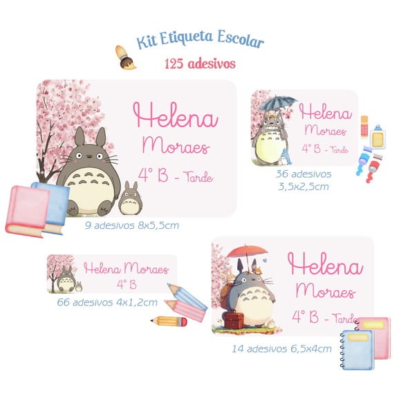Etiqueta Escolar Totoro