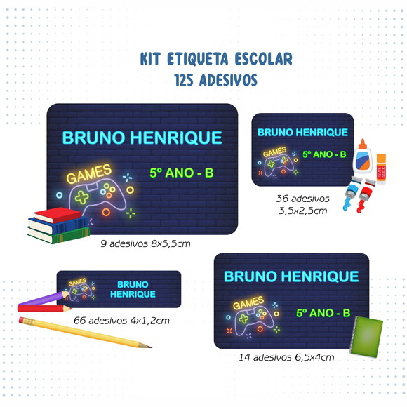 Etiqueta Escolar Video Game