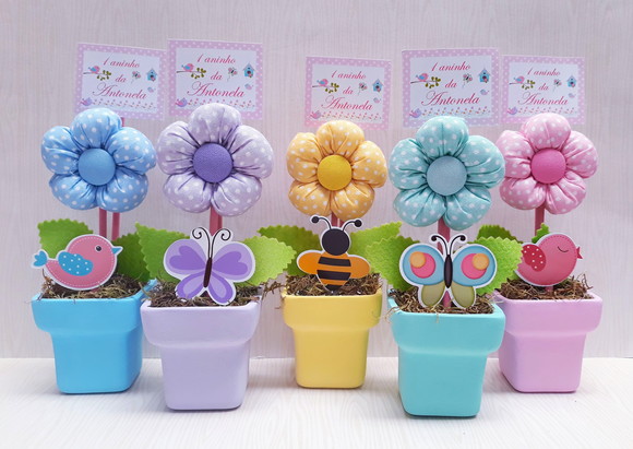 Lembrancinha Vasinho Jardim Encantado Candy Collor