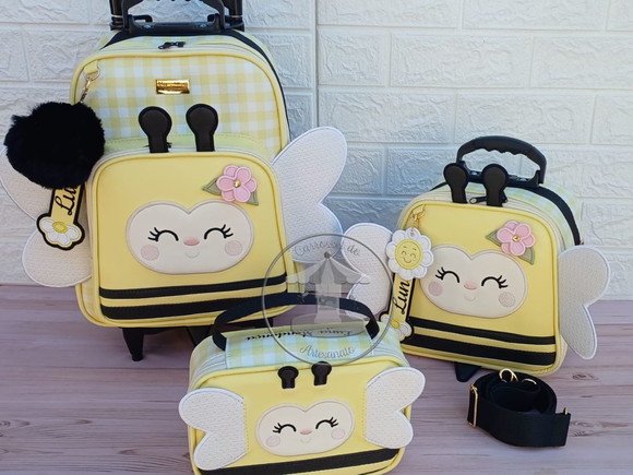 Kit Escolar Abelhinha 40cm - 5 Peças (ver Descrição)