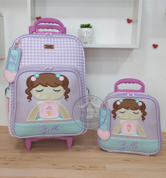 Kit Escolar Mochila 40cm e Lancheira Metoo