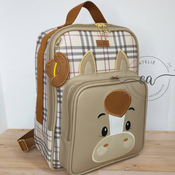 Mochila Escolar Infantil Personalizada Cavalinho 35cm