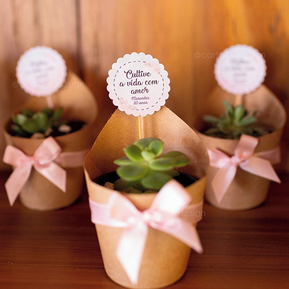 Lembrancinha de Aniversário | Casamento Suculentas e Cactos