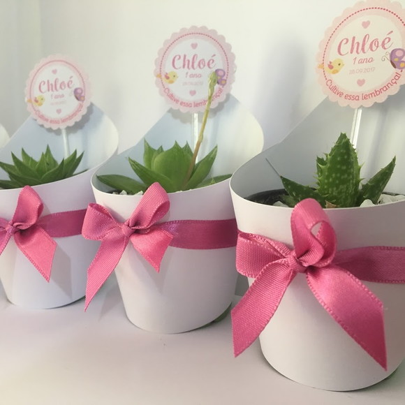 Lembrancinha de Aniversário Suculentas e Cactos