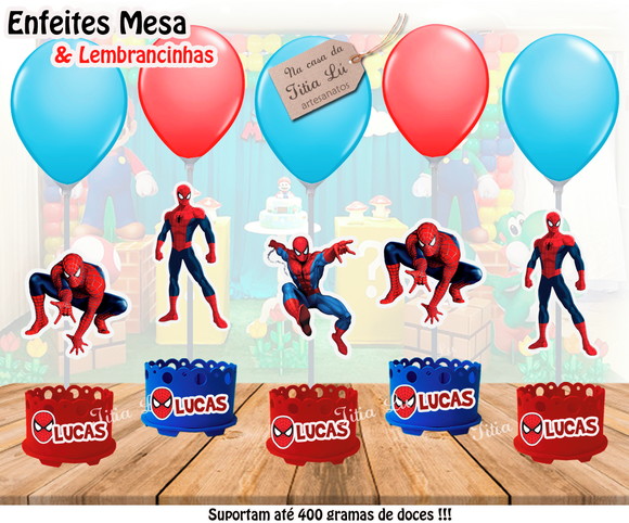 Enfeite de Mesa Homem Aranha Centro de Mesa Heróis