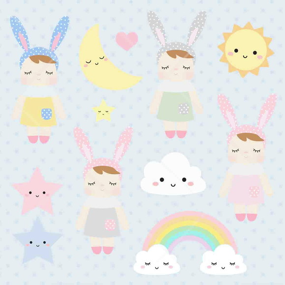 Kit Clipart Digital Boneca Metoo Dolls | Arco Íris