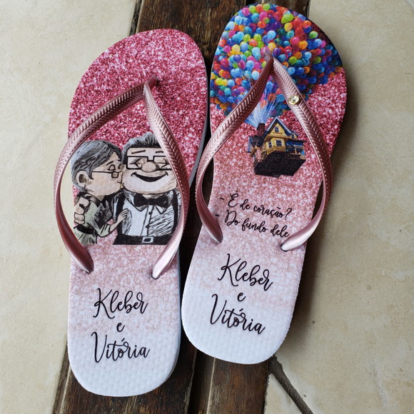 Chinelo Personalizado Imagem de Glitter