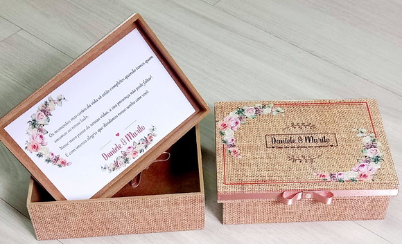 Caixa de Casamento - Caixa Kit para Padrinhos - Caixa mdf