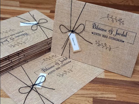 Convite de casamento rustico juta - Kit Especial