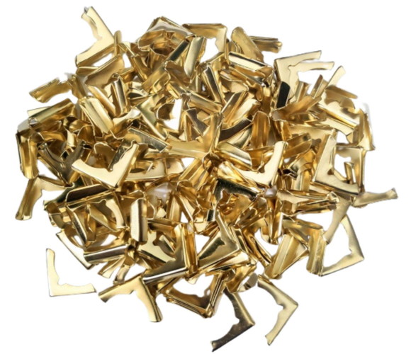 50 Cantoneiras Metal Dourada, Ideal para Livros e Agendas.