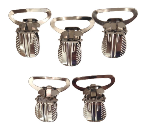 Presilhas Jacaré em Metal Trabalhado Kit 5 Peças