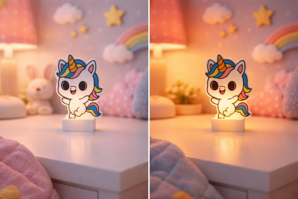 Luminária Infantil Unicórnio Intercambiável Vela Led Inclus