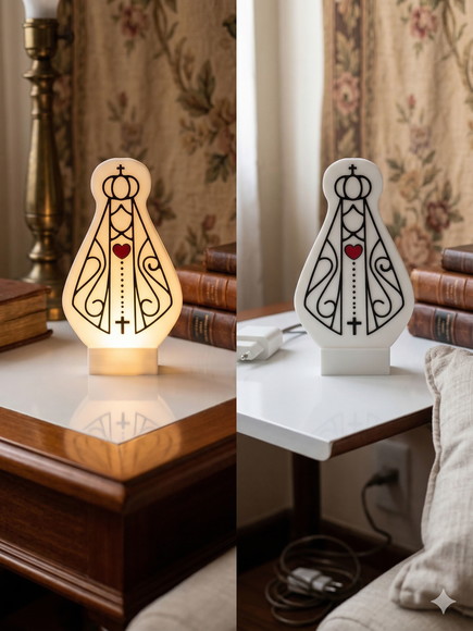 Luminária Nossa Senhora Aparecida Vela de Led (inclusa)