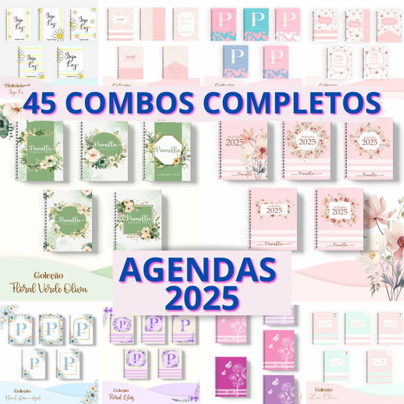 45 Combos Completos de Capas e Miolos Agendas 2025
