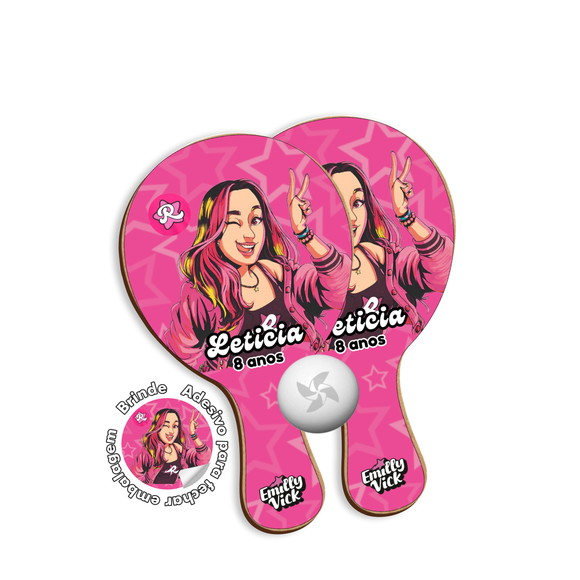 Kit Raquetes Ping Pong dos Rosa - Emily Vick