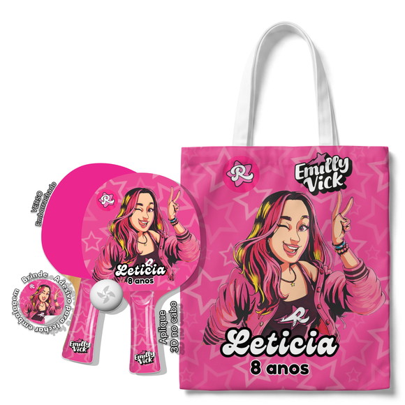 Kit Sacola e Raquetes Premium - Emilly Vick / dos Rosas