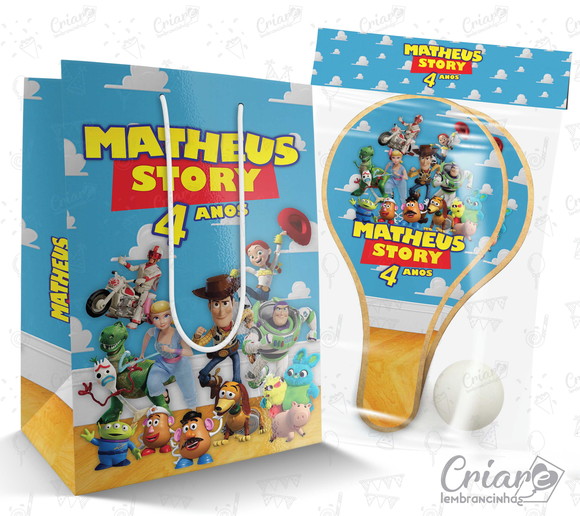 Sacolinha + Kit Ping Pong Personalizado - Toy Story (mod 2)